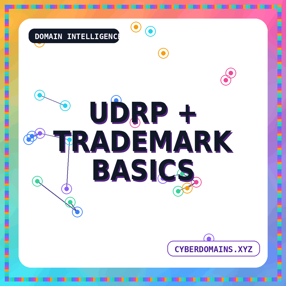 Typography artwork for UDRP and Trademark Basics for Domain Buyers and Brand Teams